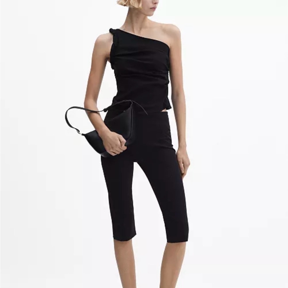 Mango Asymmetric ruched top